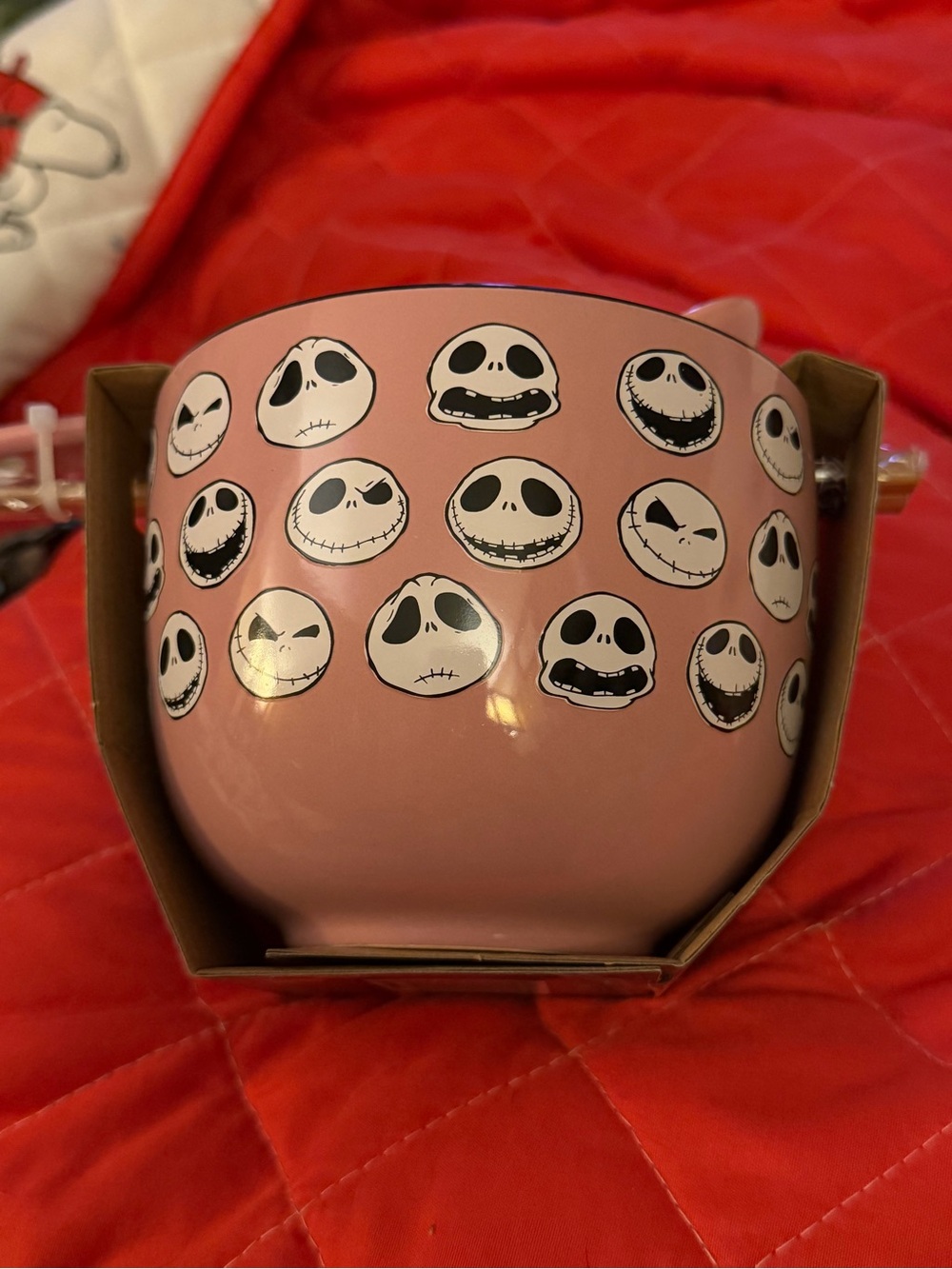 Disney The Nightmare Before Christmas Black Bowl with Pink Spoon